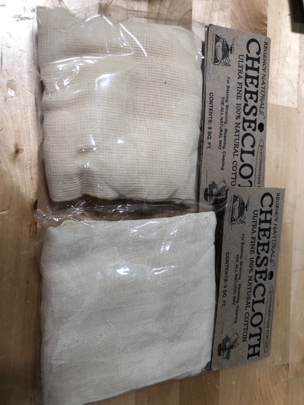 Photo 1 of 2PK-Regency Wraps, 100% Cotton Cheesecloth For Basting Turkey, Canning, Straining, Cheesemaking, Natural Ultra-Fine Cheesecloth For Straining, 9 sq ft, Pack of 1 Natural Ultra Fine 9 sq ft (Pack of 1)