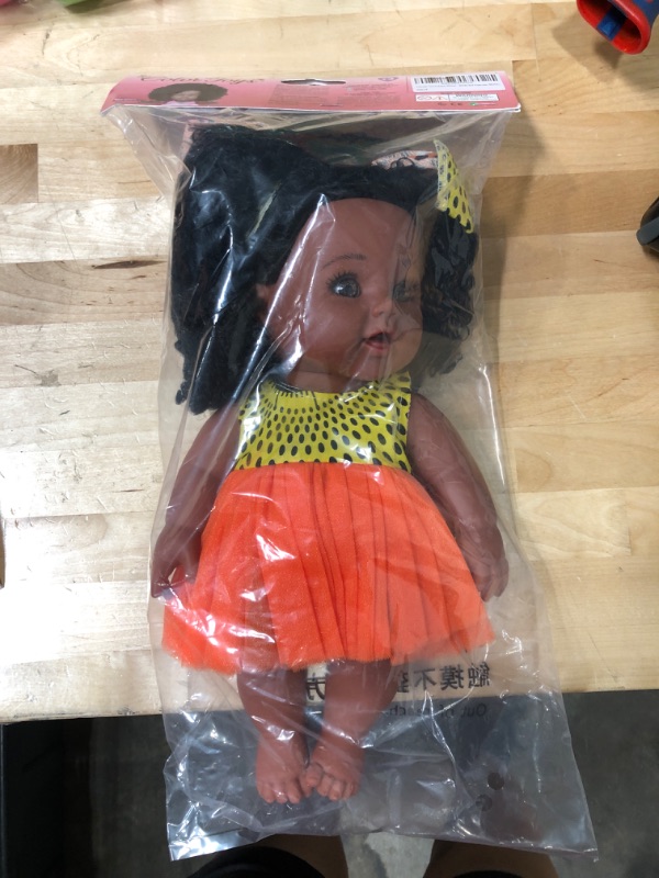 Photo 2 of COLOR TOYS Black African Doll with Afro Hair | 12-inch Baby Girl for Kids| Birthday Gift or Christmas and Kwanzaa (MUNA)