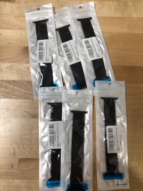 Photo 1 of 6PK BLACK APPLE WATCH BANDS SIZE 42/44/45/49MM