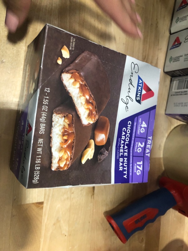 Photo 1 of Atkins Endulge Treat Caramel Nut Chew Bar. Rich & Decadent Treat. Keto-Friendly. (5 Bars) Chocolate Nutty Caramel Bar 12 Count