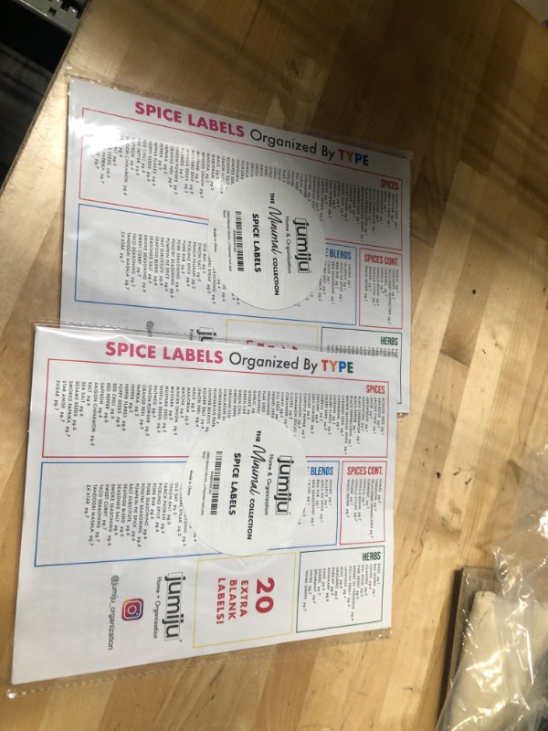 Photo 3 of 2 PACK JUMIJU Minimal Collection 160 Spice Labels | Spice Jars Labels, Spice Labels Stickers, Waterproof, Spice Jar Labels Preprinted, Jar Labels Stickers, Spice Labels Stickers Preprinted, Food Labels