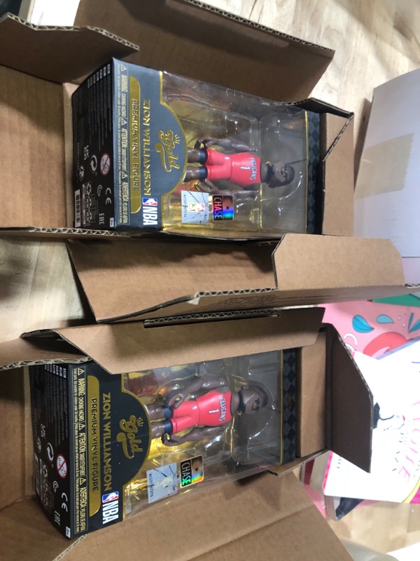 Photo 2 of 2 PACK Funko Zion Williamson New Orleans Pelicans GOLD Premium Vinyl Figure Mystery Box
