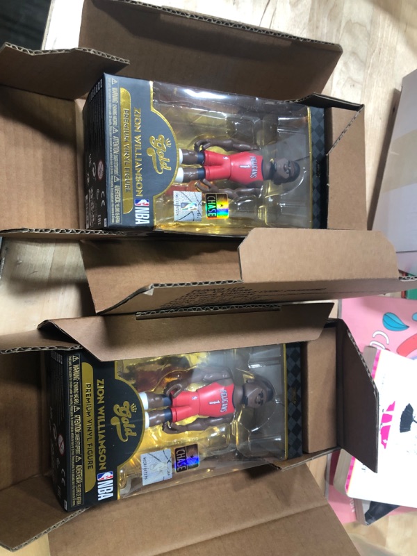 Photo 4 of 2 PACK Funko Zion Williamson New Orleans Pelicans GOLD Premium Vinyl Figure Mystery Box
