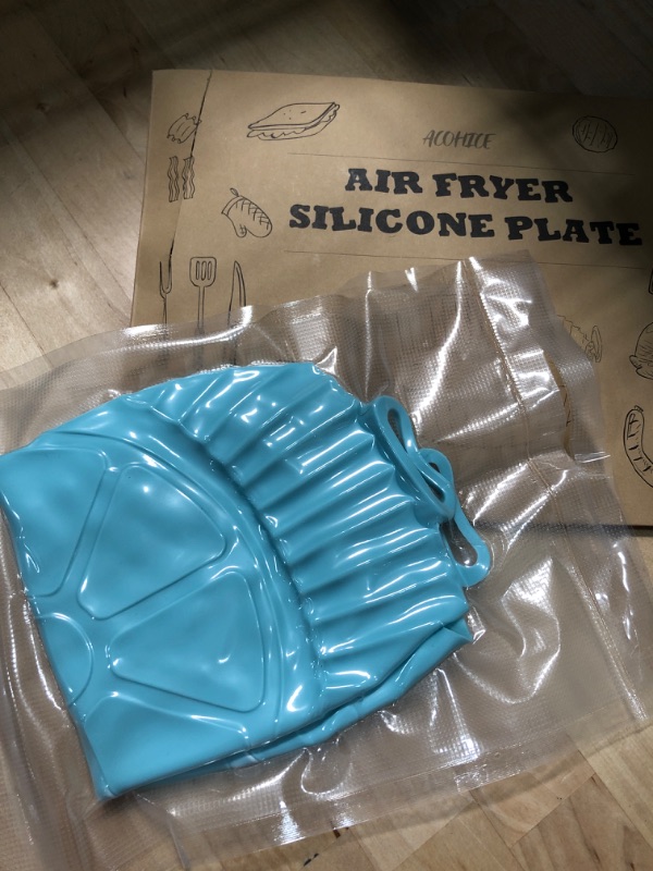 Photo 3 of **BLUE COLORED** ACOHICE Air Fryer Silicone Pot,Reusable Air Fryer Liners,No Need to Clean the Air Fryer,Food Safe Air Fryer Accessories,8 Inch silicone air fryer basket(Top: 8" - Bottom: 6.96") 