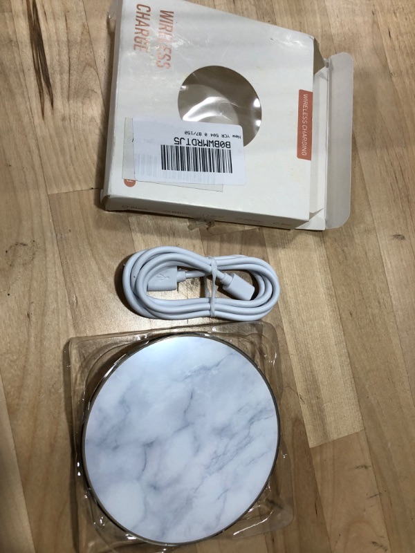 Photo 2 of 2PACK///  Marble Wireless Fast Charging Pad Qi Wireless Charging Base Marble Wireless Charger for iPhone 14 Pro Max/14 Pro/13 Pro Max/12 Pro Max/SE 2022/Galaxy Z Flip 4/S22 Ultra/ S23 Ultra More Qi Devices