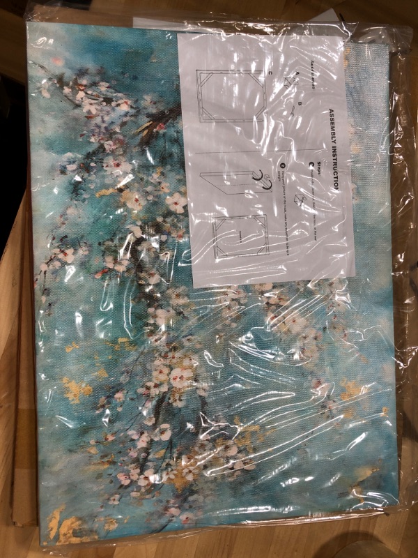 Photo 1 of  Abstract Art Painting Flower Picture: Dogwood Bloom Graphic Art on Canvas Wall Art for Bedroom (16" W x 12"