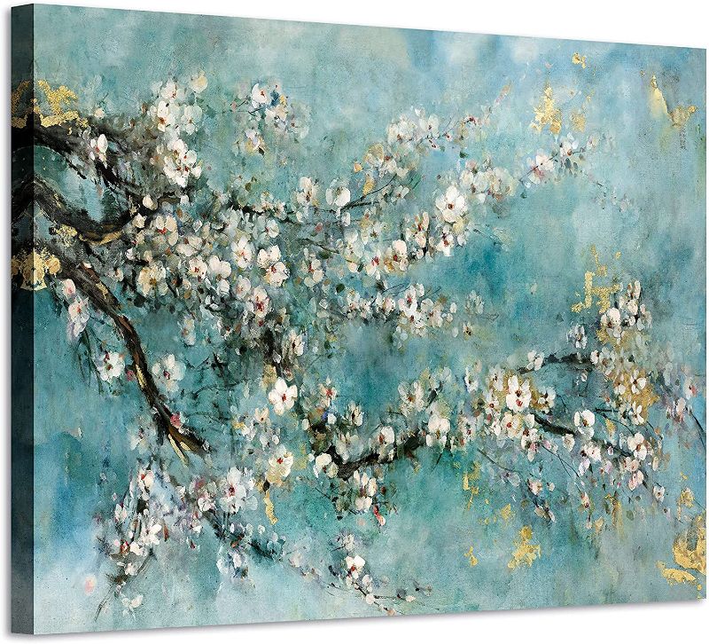 Photo 1 of  Abstract Art Painting Flower Picture: Dogwood Bloom Graphic Art on Canvas Wall Art for Bedroom (16" W x 12"