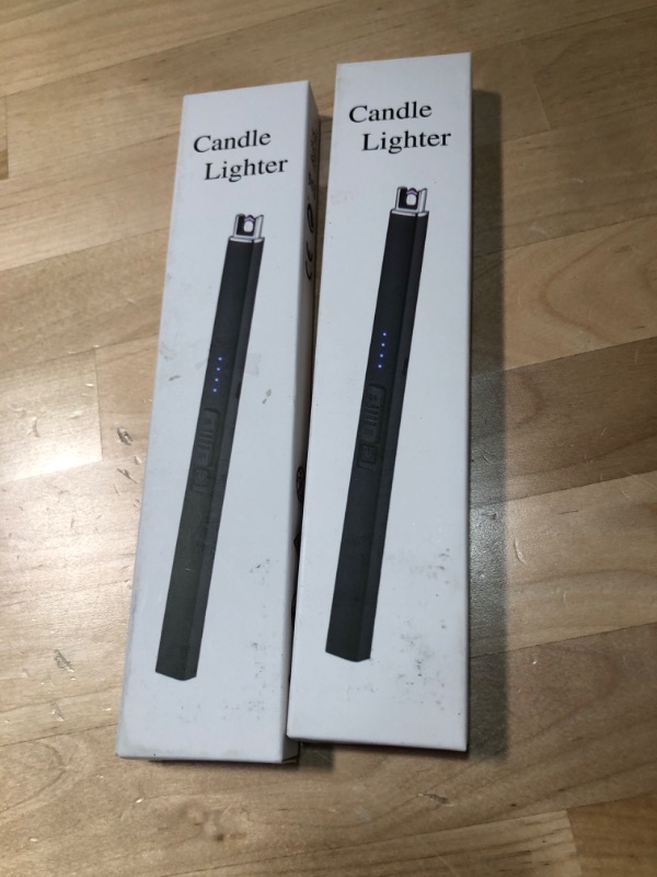 Photo 2 of 2PACK/// Electric Candle Lighter Plasma Arc Lighters Windproof & Flameless with USB Rechargeable Battery Double Safety Switch (Obisidian Black)
