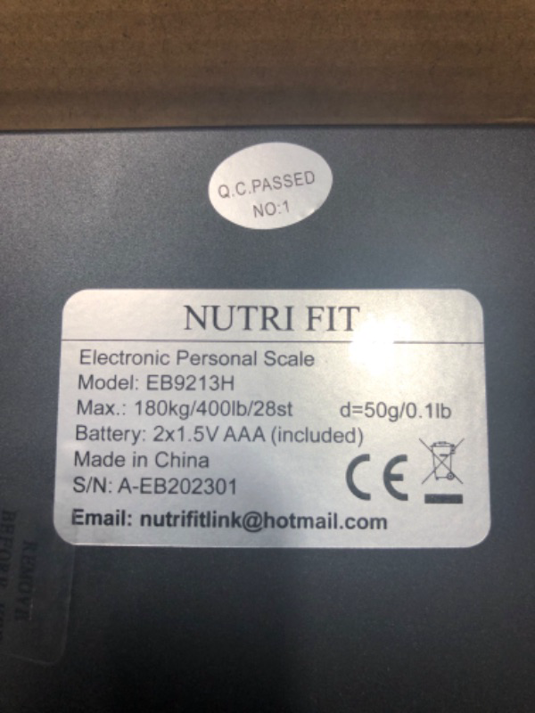 Photo 2 of NUTRI FIT Extra-Wide/Ultra-Thick Digital Body Weight Bathroom Scale with 3 Inch Large Easy Read Backlit LCD Display Max Capacity 400lb Step-on Technology, Black
