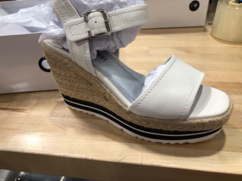 Photo 1 of ALLASWISH WOMENS PLATFORM SANDALS WHITE 7.5