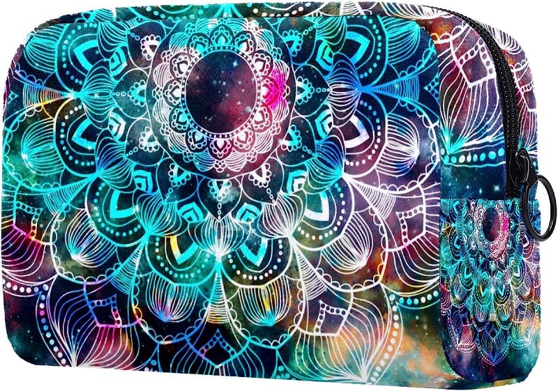 Photo 1 of Cosmetic Bag for Women, Abstract Mandala Geometric Galaxy Star, Makeup Bags Accessories Organizer Gifts 2 ITEMS 