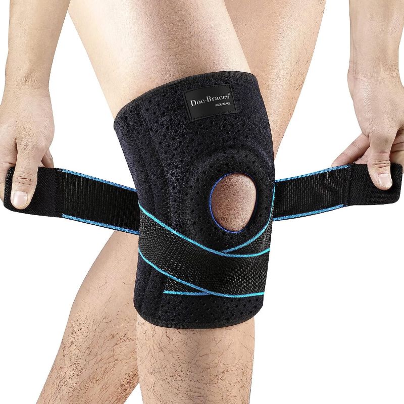 Photo 1 of Dr. Brace Knee Brace for Knee Pain, Adjustable Compression Knee Support Wrap with Side Stabilizers & Patella Gel Pad. Pro for Meniscus Tear,ACL,MCL,Arthritis, Joint Pain Relief,Injury Recovery - Large