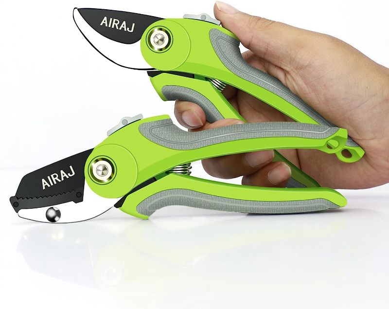 Photo 1 of AIRAJ 2 Pack Steel Pruning Shears Set for Gardening,Professional SK-5 Steel Blade Sharp Anvil/Bypass Garden Shears Small-Perfectly Cutting Through Anything in Your Yard?Garden tool?
Visit the AIRAJ Store