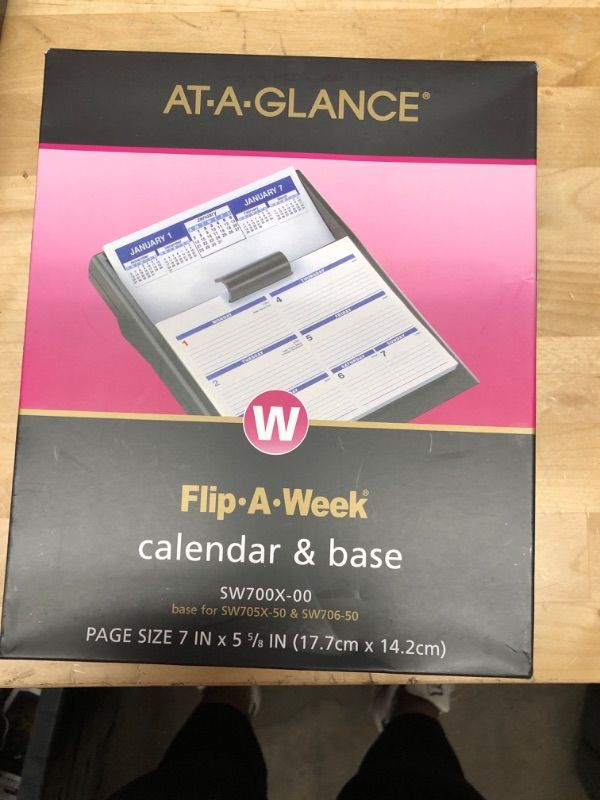 Photo 2 of 2022 Flip-A-Week Desk Calendar and Base by AT-A-GLANCE, 5-1/2" x 7", Complete Set, Pages Included (SW700X00) 2022 Old Edition Complete Set