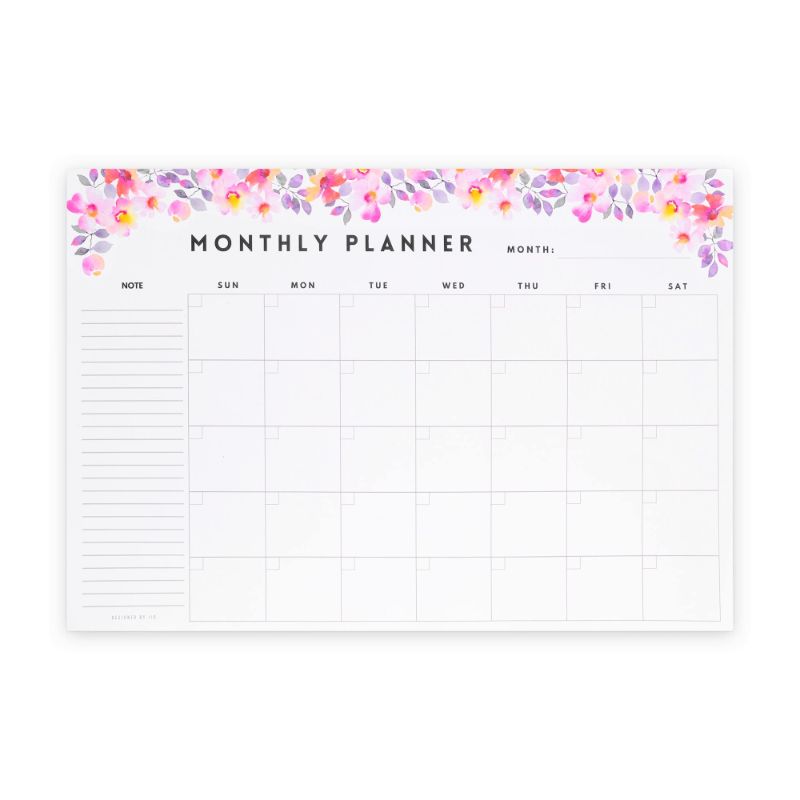 Photo 1 of Large Desk Calendar Notepad – 18 Sheets Easy Tear-Off - Floral Design - 16.4 x 11.2 inches Y