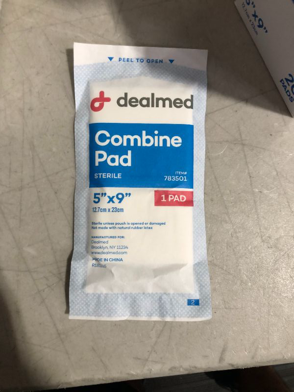 Photo 3 of Dealmed Sterile Abdominal (ABD) Combine Pads, 5" x 9" Individually Wrapped Abdominal Pads, Disposable and Latex-Free ABD Pads, Wound Dressing for First Aid Kit and Medical Facilities (Case of 400) 5” x 9” (Case of 400)