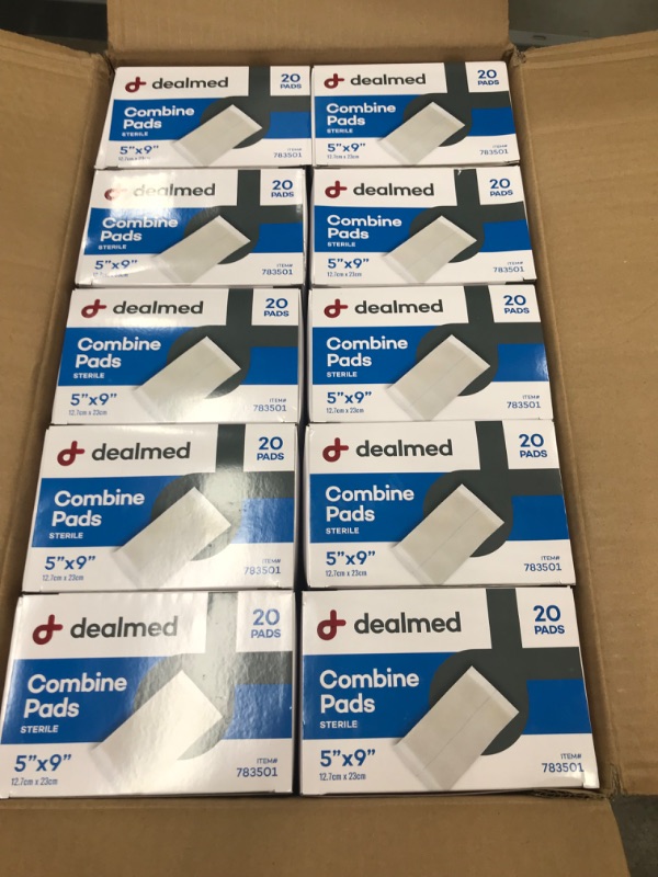 Photo 1 of Dealmed Sterile Abdominal (ABD) Combine Pads, 5" x 9" Individually Wrapped Abdominal Pads (Case of 400)