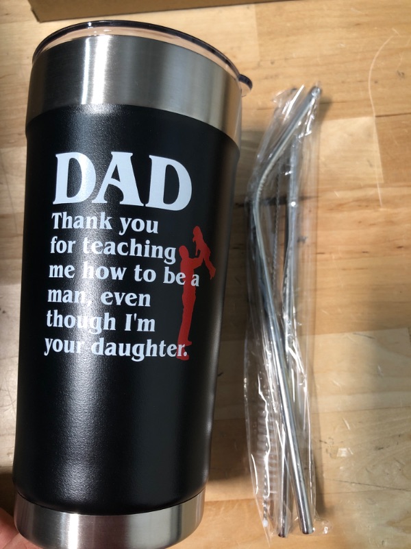 Photo 2 of *different text* Gifts for Dad - Dad No Matter How Life Throws at you Funny Travel Coffee Tumbler Mug, Unique Christmas, Birthday, Father’s Day Gifts for Dad, Men, Father from Daughter, Son, Kids, Wife, 20 oz