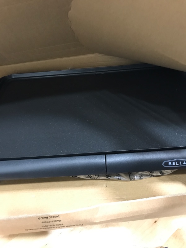 Photo 1 of BELLA Electric Griddle w Warming Tray, Make 8 Pancakes or Eggs At Once, Fry Flip & Serve Warm, Healthy-Eco Non-stick Coating, Hassle-Free Clean Up, Submersible Cooking Surface, 10" x 18", Copper/Black