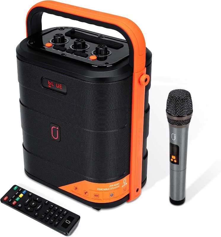 Photo 1 of 
JYX 82BT Karaoke Machine with UHF Microphone, Portable Bluetooth Speaker with FM Radio, REC, TWS, Remote Control, Supports TF/USB/AUX for Home,Party, Event