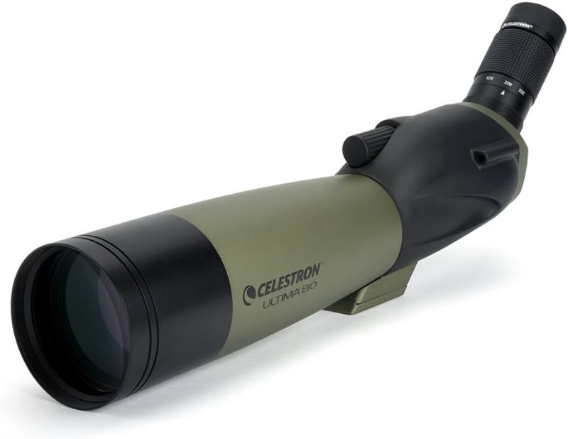 Photo 1 of Celestron 52250 80mm Ultima Zoom Spotting Scope with Universal Smartphone Adapter 80 - 45° w/ NexYZ smartphone adapter