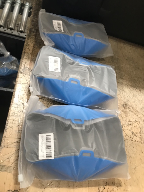 Photo 2 of *BUNDLE OF 3**  2 Pack Air Fryer Silicone Liners, Air Fryer Accessories for 5 to 8 QT, Replacement of Flammable Parchment Paper, Reusable Airfryer Liners Silicone, Baking Tray, Blue+Grey, (Top 8.5in, Bottom 7.2in) Blue+Grey 8.5inch?5 to 8 QT?