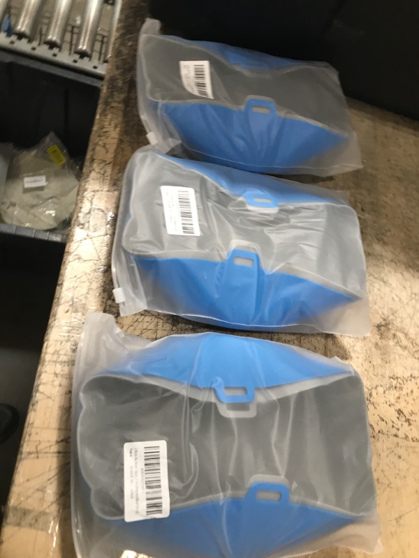 Photo 1 of **BUNDLE OF 3**  2 Pack Air Fryer Silicone Liners, Air Fryer Accessories for 5 to 8 QT, Replacement of Flammable Parchment Paper, Reusable Airfryer Liners Silicone, Baking Tray, Blue+Grey, (Top 8.5in, Bottom 7.2in) Blue+Grey 8.5inch?5 to 8 QT?