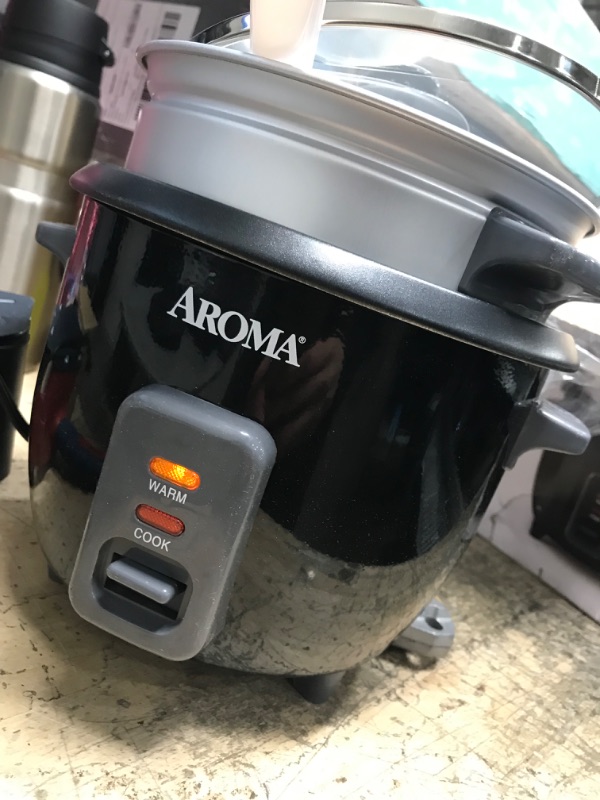 Photo 2 of 6-Cup Black Rice Cooker with Removable Steam Tray