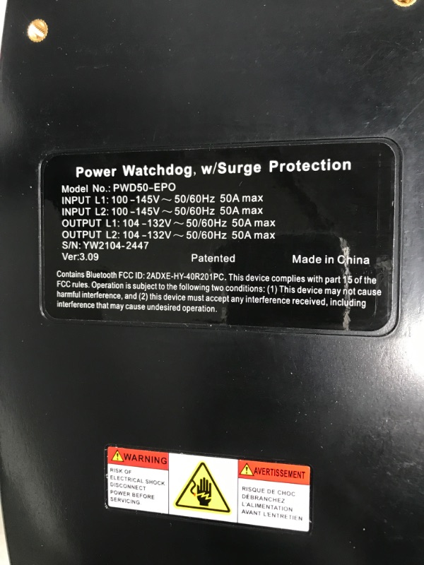 Photo 2 of Hughes Autoformers Power Watchdog Hardwired RV Smart Bluetooth Surge Protector