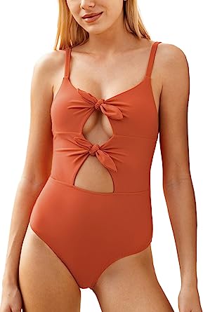 Photo 1 of CUPSHE Women's One Piece Swimsuit Knot Cutout Bathing Suit (SIZE M)
