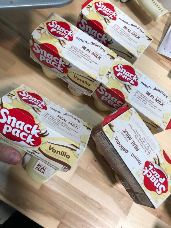 Photo 2 of **BUNDLE OF 5**  Snack Pack Pie Pudding Cups, Vanilla, 4 - 3.25 Ounce Best By: 06/23/2023