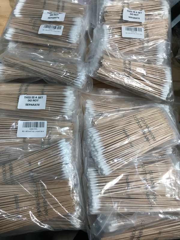 Photo 2 of **BUNDLE OF 5**   Yinghezu 1000 Pcs Count 6" Inch Long Cotton Swabs with Wooden Handles Cotton Tipped Applicator, Cleaning with Wood Handle for Oil Makeup Gun Applicators, Eye Ears Eyeshadow Brush and Remover Tool