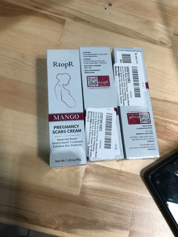 Photo 2 of **BUNDLE OF 3**   Mango Stretch Marks and Scar Cream, Stretch Marks and Scar Removal Cream for Pregnancy, Stretch Marks Scar Belly Creams for Wrinkles, Obesity Fat Stretch Mark Moisturizing, Remove Marks (40g)