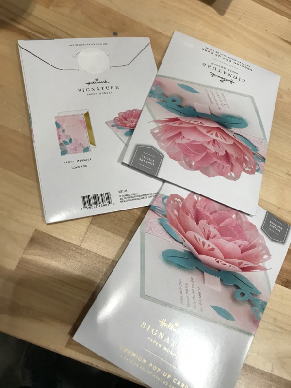 Photo 2 of **BUNDLE OF 3**  Hallmark Signature Paper Wonder Pop Up Birthday Card, Anniversary Card, Sweetest Day Card for Women (Pink Rose) Pop Up, Pink Rose