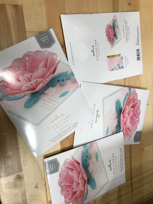 Photo 2 of **BUNDLE OF 4**  Hallmark Signature Paper Wonder Pop Up Birthday Card, Anniversary Card, Sweetest Day Card for Women (Pink Rose) Pop Up, Pink Rose