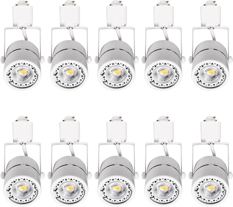 Photo 1 of EAGLOD 10W H Track Light Heads,CRI90+ Adjustable LED Track Light Fixtures for Accent Retail Artwork, Linear Track Light H Type -4000K Daylight 120V 24° Angle Halo Type- 10Pack (White)