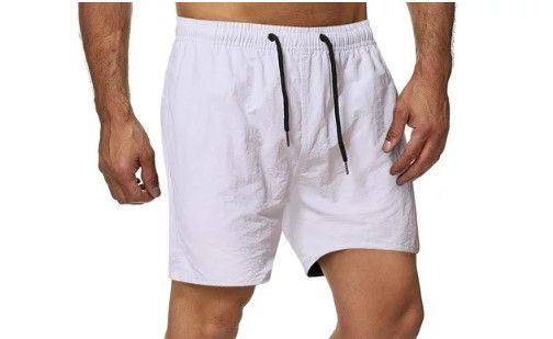 Photo 1 of Mens Quick Dry Swim Trunks Beach Solid Color Swimsuit