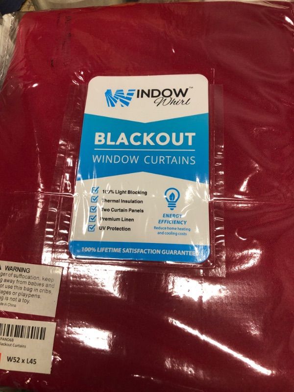 Photo 2 of 100% Blackout Window Curtains: Room Darkening Thermal Window Treatment with Light Blocking Black Liner for Bedroom, Nursery and Day Sleep - 2 Pack of Drapes, Rose Petal (45” Drop x 52” Wide Each)
