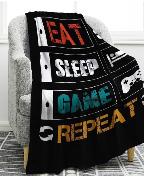 Photo 1 of Jekeno Game Blanket Game Handle Throw Gift for Boys Teens Birthday Christmas Decor for Bedroom Soft Cozy Warm Blanket 50"x60