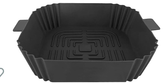 Photo 1 of 2 Air Fryer Silicone Pot, Air Fryer Oven Accessories, Not Discoloring, Easy To Clean, Silicone Air Fryer Liners Square 8 Inch Food Safe Reusable Air Fryer Basket, 4 To 6 Qt, 2 Pcs