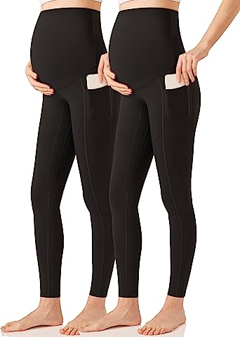 Photo 1 of  3 PACK Women's Maternity Capri Leggings Over The Belly Pregnancy MEDIUM