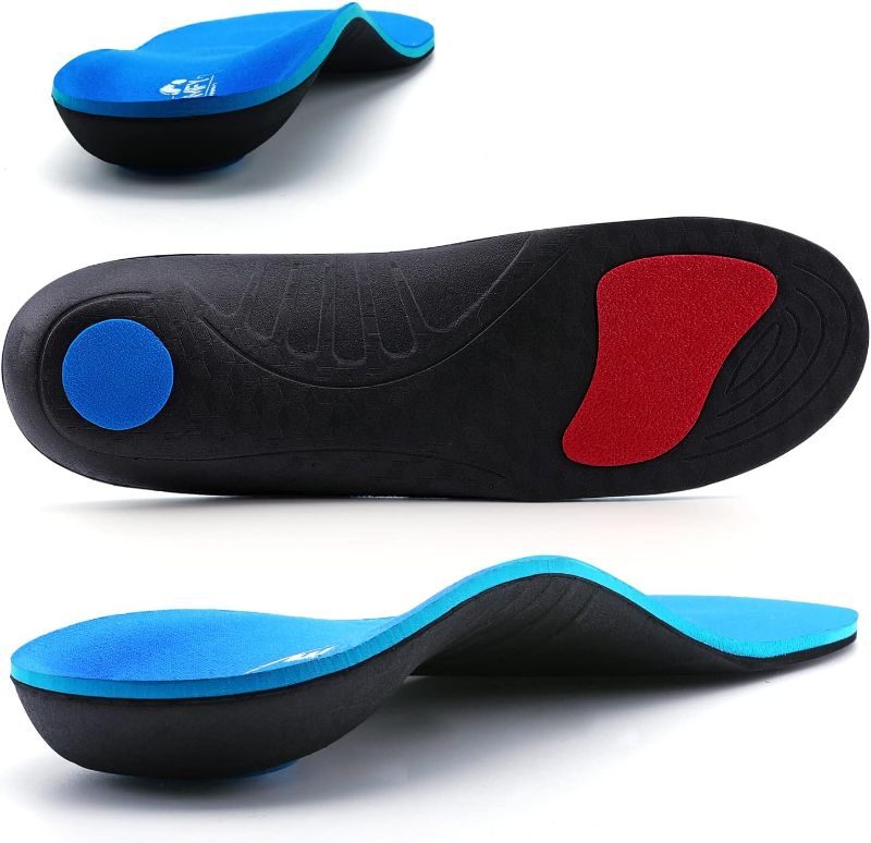 Photo 1 of ( Bundle 3 Pack ) Walkomfy Plantar Fasciitis Insoles Arch Support Orthotic Inserts, Extra Support Insoles for Running/Standing All-Day Comfort, Work Boot Insoles for Women Men, Flat Feet Heel Pain Relief Orthotics Size: Men's 6-6.5 / Women's 8-8.5