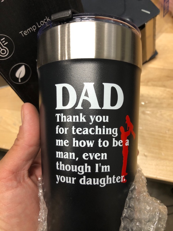 Photo 2 of 2-Gifts for Dad - Dad No Matter How Life Throws at you Funny Travel Coffee Tumbler Mug, Unique Christmas, Birthday, Father’s Day Gifts for Dad, Men, Father from Daughter, Son, Kids, Wife, 20 oz