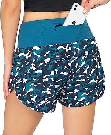 Photo 1 of Rrosseyz Running Shorts for Women with Liner High Waisted Womens Athletic Shorts with Zip Pocket for Workout Gym- 4 Inches XL