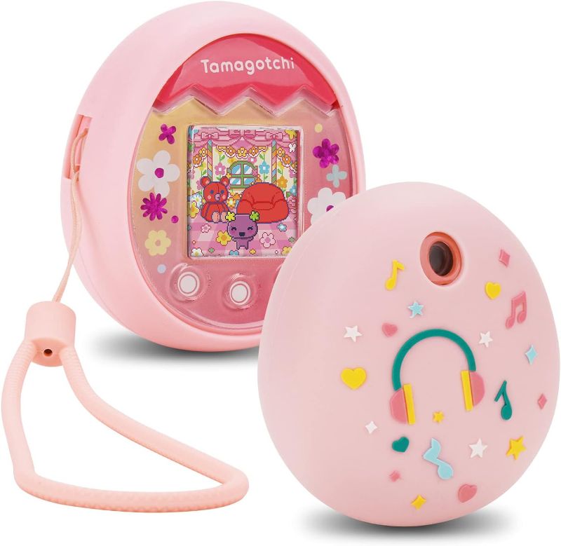 Photo 1 of 6 ITEMS, MGZNMTY Silicone Cover Case Compatible with Tamagotchi Pix Virtual Pet Machine with Hand Strap (Pink) BUNDLE