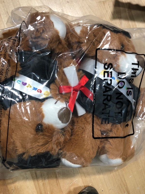 Photo 2 of 2 Pcs Graduation Bear Plush Stuffed Toy Bear Graduation Gifts Bear Doll Stuffed Bear with Grad Cap Diploma Stuffed Bear Plush Toy for Preschool Kindergarten College Gift (Brown, Black, 9 Inch) 9 Inch Brown, Black