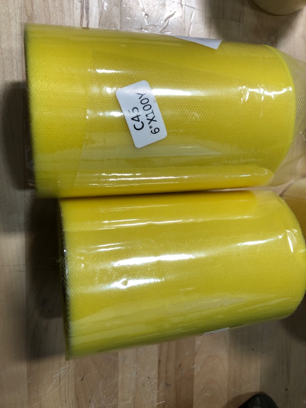 Photo 2 of 2 ITEMS, Tulle Rolls, 6 Inch Tulle Fabric Spool/ 6“ x 100 Yards YELLOW BUNDLE