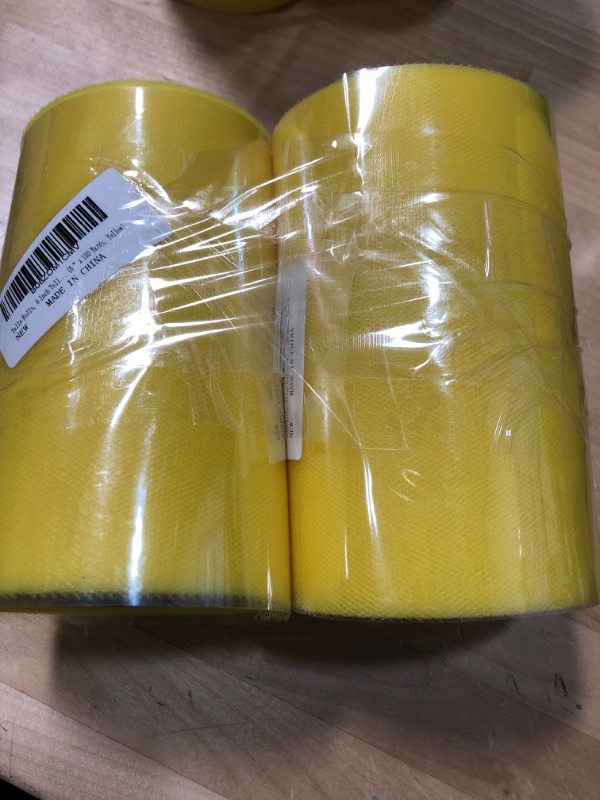 Photo 1 of 2 ITEMS, Tulle Rolls, 6 Inch Tulle Fabric Spool/ 6“ x 100 Yards YELLOW BUNDLE