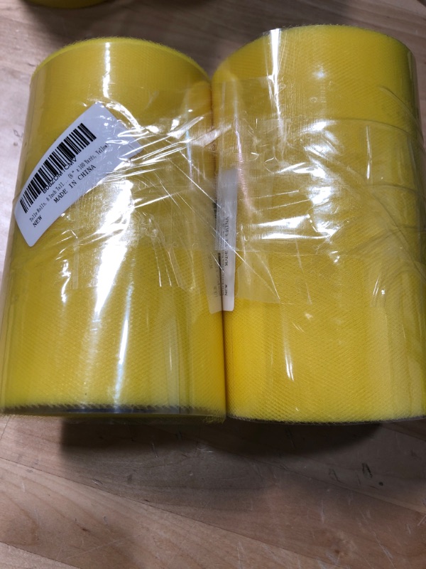 Photo 2 of 2 ITEMS, Tulle Rolls, 6 Inch Tulle Fabric Spool/ 6“ x 100 Yards YELLOW BUNDLE