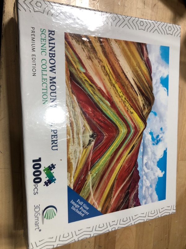 Photo 2 of 3DiSmart Rainbow Mountain 1000 Piece Puzzle for Adults - 27 x 20 Inches Large Hard Puzzles for Adults - Precision Cut Jigsaw Puzzle 1000 Pieces for Adults